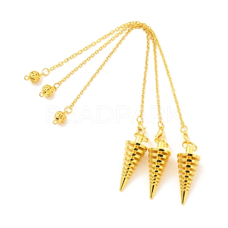 Brass Cable Chain Coil Dowsing Pendulums HJEW-D004-02G-1