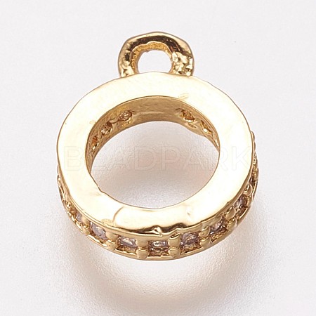 Brass Cubic Zirconia Tube Bails KK-P134-64G-1