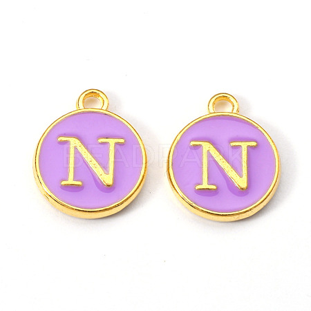 Golden Plated Alloy Enamel Charms ENAM-S118-10N-1