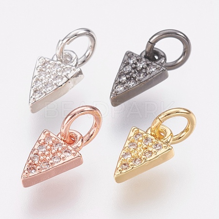 Brass Micro Pave Cubic Zirconia Charms ZIRC-F083-025-RS-1