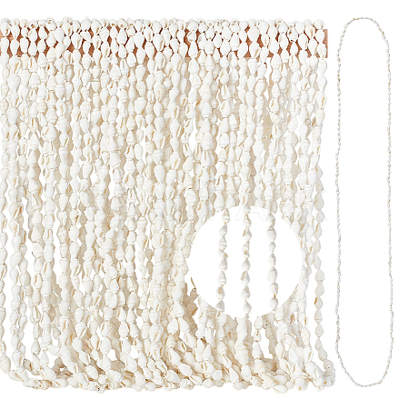 Natural Shell Beaded Long Necklaces for Women LS-AJEW-WH0460-131A-1
