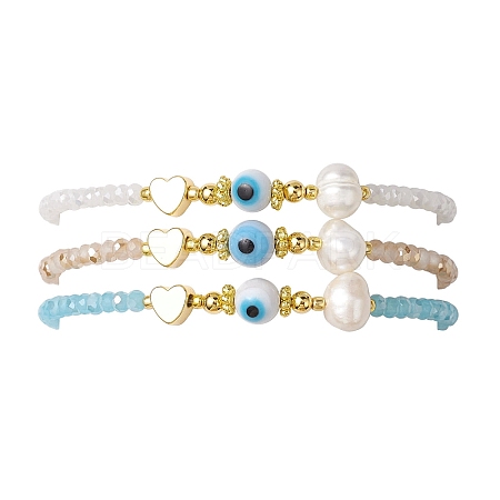 Glass Beaded Bracelets BJEW-JB10218-02-1