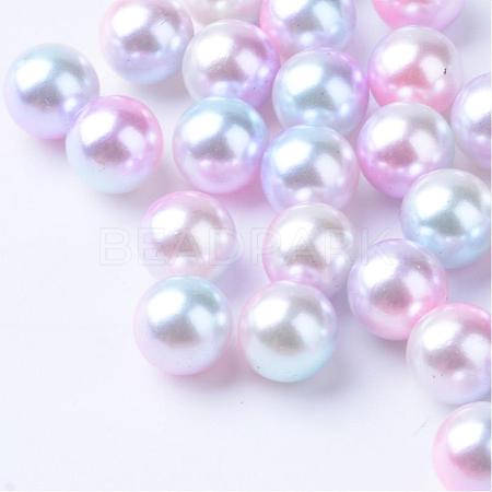 Rainbow Acrylic Imitation Pearl Beads OACR-R065-5mm-02-1
