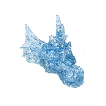 Dragon Resin with Natural Aquamarine Chips Inside Display Decorations PW-WG37610-09-1