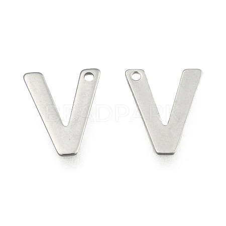 Tarnish Resistant 304 Stainless Steel Letter Charms LS-X-STAS-O072-V-1