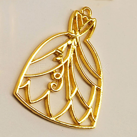 Alloy Open Back Bezel Pendants PALLOY-CJC0004-12G-1