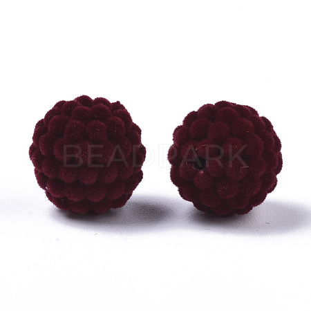Flocky Acrylic Beads OACR-S134-002H-1