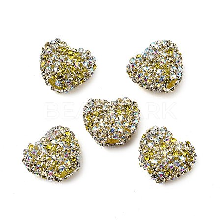 Sparkling Acrylic Heart Beads with Rhinestone Embellishment LS-OACR-NH0001-02A-05-1