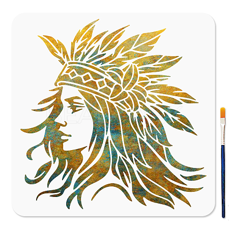PET Hollow Out Drawing Painting Stencils DIY-WH0402-422-1