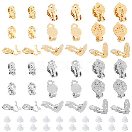 DICOSMETIC 36Pcs 6 Style 304 Stainless Steel Clip-on Earring Findings STAS-DC0001-29-1