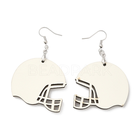 Sublimation Blank Wood Dangle Earrings with Brass Pins for Women EJEW-G356-01A-1