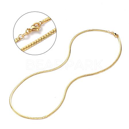 Brass Curb Chain Necklaces NJEW-I247-01G-1