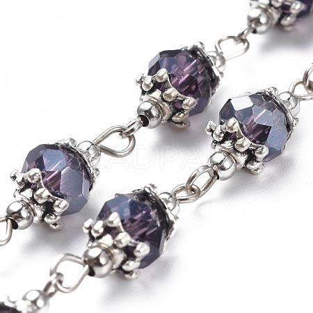 Handmade Glass Beaded Chains AJEW-JB00498-02-1