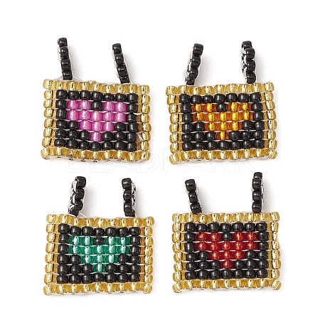 Handmade Loom Pattern Seed Beads PALLOY-MZ00158-1