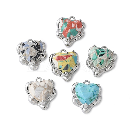 Brass Glass Charms KK-D355-01P-1