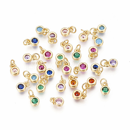 Brass with Single Cubic Zirconia Charms X-ZIRC-F095-03G-1