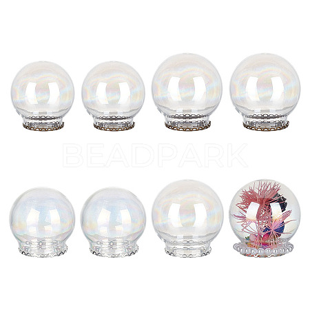  8Pcs 4 Style Round Iridescent Glass Dome Cover FIND-NB0004-55-1