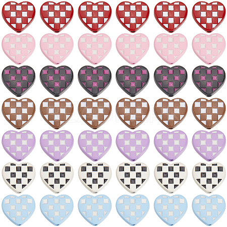 42Pcs 7 Colors Baking Paint Alloy Beads FIND-SC0015-83-1