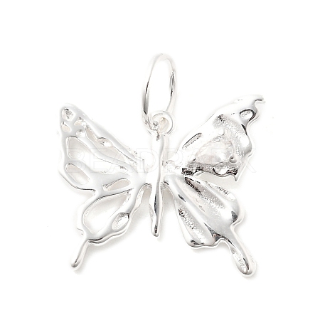 925 Sterling Silver Pave Clear Cubic Zirconia Hollow Butterfly Pendants STER-S013-03S-1