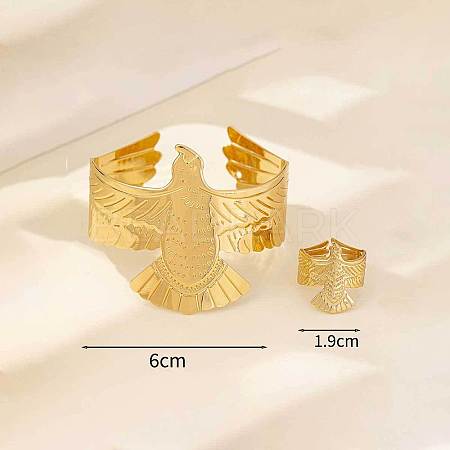 Eagle Alloy Cuff Bangles & Rings Sets for Women FS-WGB3658-01-1
