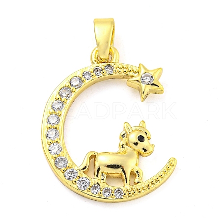 Brass Micro Pave Clear Cubic Zirconia Pendants FIND-Z044-03H-1