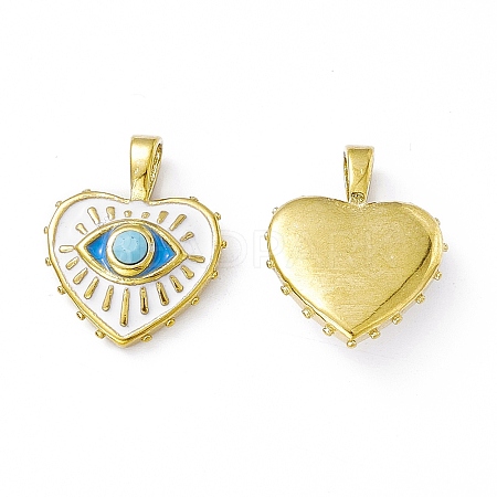 Real 18K Gold Plated PVD Vacuum Plating 201 Stainless Steel Enamel Pendants STAS-J401-VC1019-1