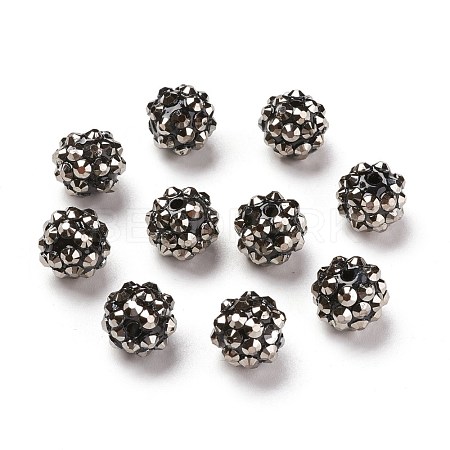 Chunky Resin Rhinestone Beads X-RESI-M019-13-1
