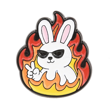 Flaming Animal Alloy Enamel Pins JEWB-G046-05C-1