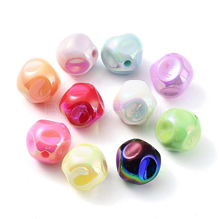 UV Plating Opaque Acrylic Beads OACR-Z013-01-1