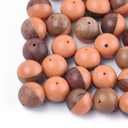 Resin & Walnut Wood Beads RESI-S358-68D-1