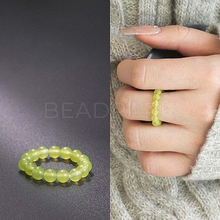 Natural Jade Stretchy Finger Rings FS-WG01730-21-1