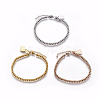 304 Stainless Steel Kitten Charm Bracelets BJEW-E362-04-1