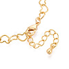 Brass Heart Link Chain Bracelets for Women BJEW-N032-08B-G-3