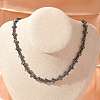 Non-Magnetic Hematite Beads Necklaces for Women Men NJEW-R020-01-3