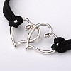 Alloy Double Heart Link Bracelets for Valentine's Day BJEW-JB01530-3