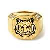 Ion Plating(IP) 304 Stainless Steel Enamel Tiger Signet Rings RJEW-Q815-03G-M-3