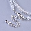 Natural White Topaz Beaded Necklaces NJEW-K114-A-A09-3