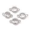 Eco-Friendly Rack Plating Brass Pave Clear Cubic Zirconia Connector Charms KK-A186-06P-2