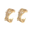 C-Shaped Brass Micro Pave Clear Cubic Zirconia Cuff Earrings EJEW-L316-01G-05-4