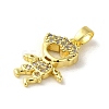 Rack Plating Brass Micro Pave CLear Cubic Zirconia Pendants KK-C053-08G-2