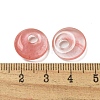 Cherry Quartz Glass Donut/Pi Disc Charms G-G142-02M-3