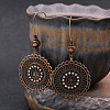 National Style Alloy Wood Dangle Earrings FS-WG6B91F-01-2