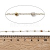 Handmade 304 Stainless Steel Mixed Stone Column Link Chains CHS-L032-18G-2