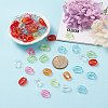   490Pcs 7 colors Transparent Acrylic Linking Rings TACR-PH0001-24-7