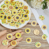 200Pcs 2-Hole Printed Wooden Buttons BUTT-SP0001-22-3