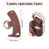 CHGCRAFT 2 Pairs 2 Colors Leather Undamaged Bag D Ring Connector FIND-CA0007-92-2