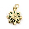Rack Plating Brass Micro Pave Cubic Zirconia Charms ZIRC-F129-34A-G-2