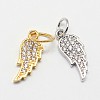CZ Brass Micro Pave Cubic Zirconia Wing Charms ZIRC-L018-18-1