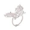Butterfly Clear Cubic Zirconia Cuff Ring RJEW-D117-07P-1
