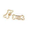 Brass Micro Pave Clear Cubic Zirconia Screw Carabiner Lock Charms KK-Z118-06G-03-2